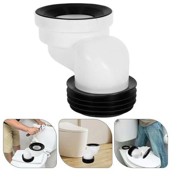 Minkissy Offset Flange Toilet Drain Pipe Fittings for Bathroom Installation, 1-Pack Plumbing Connector