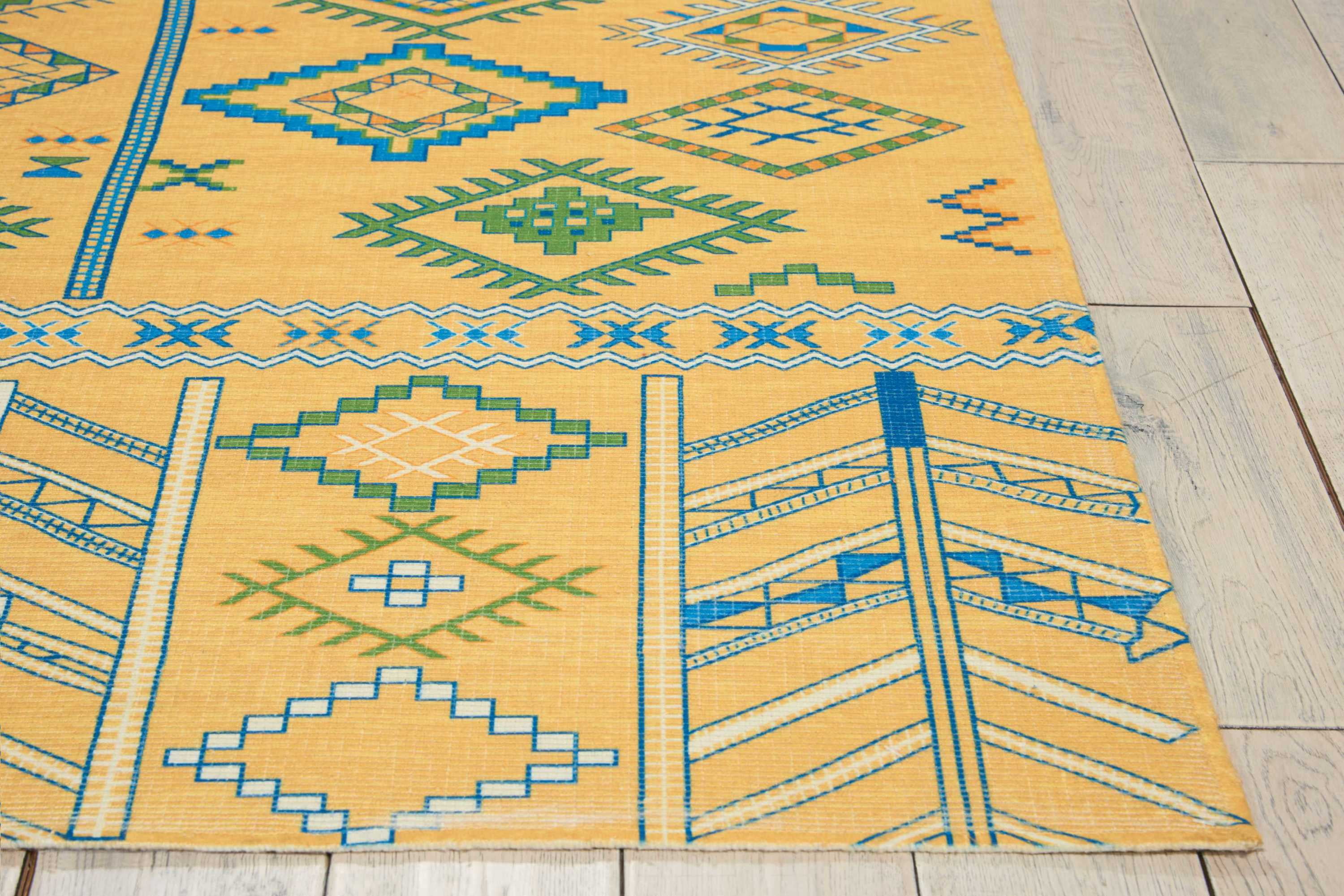 Nourison Madera Tribal Saffron 6'6" x 9'6" Area Rug, (7x10)