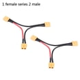 thumbnail image 2 of Cable de la Serie Silicone XT60, 3.9 Pulgadas XT60 1 Femenina A 2 Cable Masculino, Propiasedad de Aislamiente Eléctrico para Niños Niños, 2 of 7