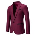 thumbnail image 2 of ZVNAΖH Mens Casual Slim Fit Suit Jacket One Button Daily Blazer Business Sport Coat Tops, 2 of 9