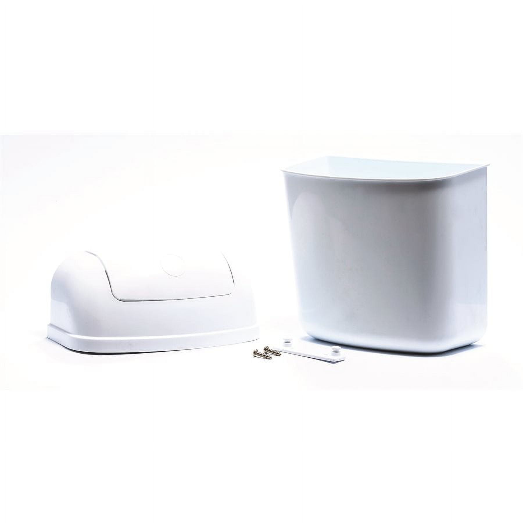 Camco RV Cabinet Mount Trashcan, 5" x 11", (43961), White