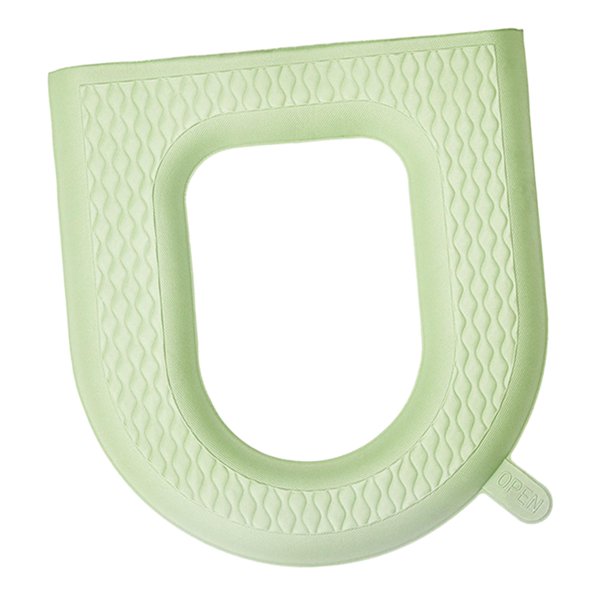 Almohadillas para tapa de asiento de inodoro con asa, fácil instalación, más gruesas, reutilizables, limpiables, autoadhesivas para oficina, baño, Verde claro