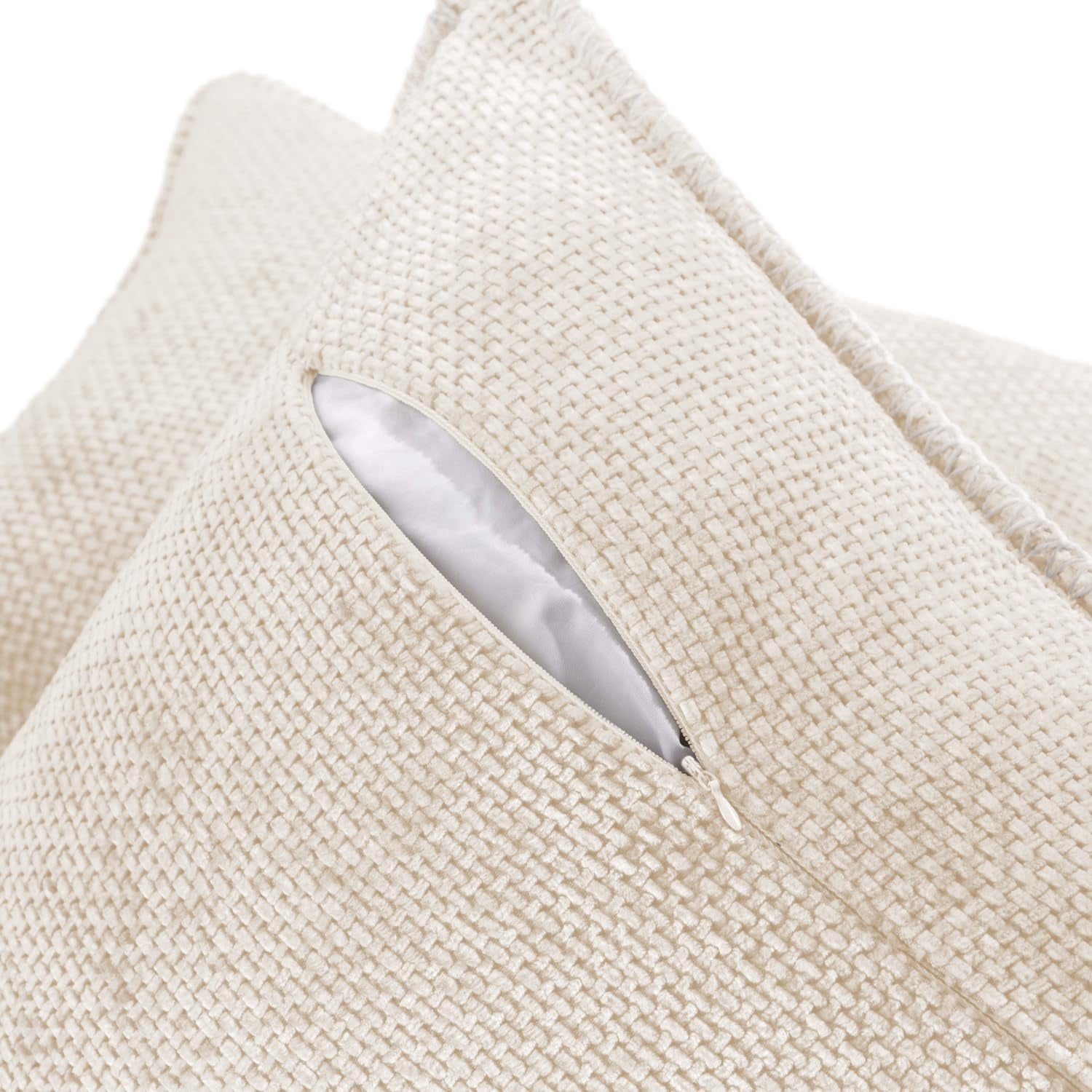 Austin Horn Classics Chenille Pillows With "Blanket Stitch" Cover Only Set Of 2 Natural 20"X20