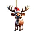 thumbnail image 2 of Harliver Christmas Hanging Decoration, Hanging Reindeer Ornament Crystal Acrylic Holiday Reindeer, Christmas Tree Accessories, Decorations for Xmas Tree Car Backpacks, 2 of 6