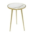thumbnail image 6 of DecMode 15" x 20" Gold Aluminum Metal Accent Table with Marble Top, 1-Piece, 6 of 7