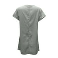 thumbnail image 4 of Viikei Short Sleeve Dress for Women Dress Tops Womens Tops Dressy Casual Women Summer Casual Solid Short Sleeve Dress Crew Neck Linen Dress, 4 of 6