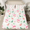 thumbnail image 2 of Castle Fairy Cartoon Bow Santa Claus Twin Sheet Sets 3pcs for Kids Child,Xmas Festival Twin Fitted Sheet Microfiber,Merry Christmas Breathable Flat Sheet,Super Cozy Room Decor, 2 of 7