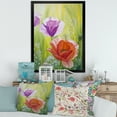 thumbnail image 3 of Designart 'Poppies In The Morning In Wild Green' Traditional Framed Art Print, 3 of 4