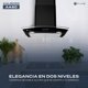 thumbnail image 3 of FLINE | Campana de cocina 60 cm | Negro Matte | DE PARED | Cristal Curvo | Controles de boton |extractora | 3 velocidades | Aalborg 60, 3 of 6