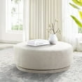thumbnail image 3 of Pasargad Home Amalfi Swivel Base Modern Ottoman, Beige, 3 of 4