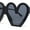All Black, variant on Womens Lolita Thick Bubble Frame Heart Plastic Sunglasses Purple - Black