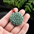 thumbnail image 3 of HOOUN Natural Grade A Jade Jadeite Men Women Lucky Beauty Peony Flower Pendant Gift, 3 of 5