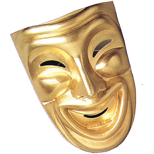 Neon Yellow Plastic Face Mask Drama Theatrical Fancy Dress 