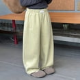 thumbnail image 3 of Kiijoy Little Girls Wide Leg Sweatpants High Waisted Loose Fit Casual Pants, Sizes 5-6, 3 of 3