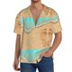 thumbnail image 1 of Balery Beach Footprint Camisa Casual de Manga Corta con Botones para Hombre, Texturizada, Estilo Cubano, para Playa, Verano-XX-Large, 1 of 5