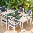 thumbnail image 2 of Christmas Tree Table Cloths for 4 Foot Rectangle Tables, Country Winter Ball Berry Gold Snowflakes Patio Waterproof Elastic Fitted Tablecloths, Washable Rectangular Table Cover for Camping, 2 of 8