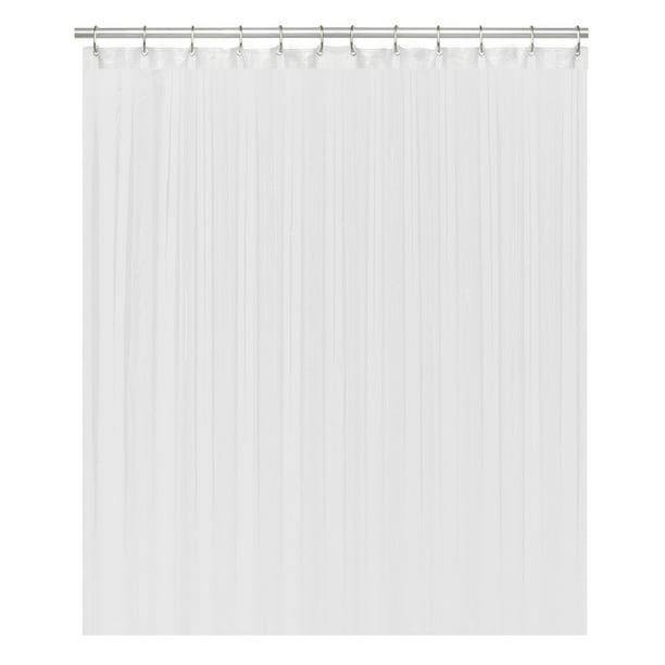 LiBa Cloth Fabric Bathroom Shower Curtain, 72" W x 72" H White Heavy