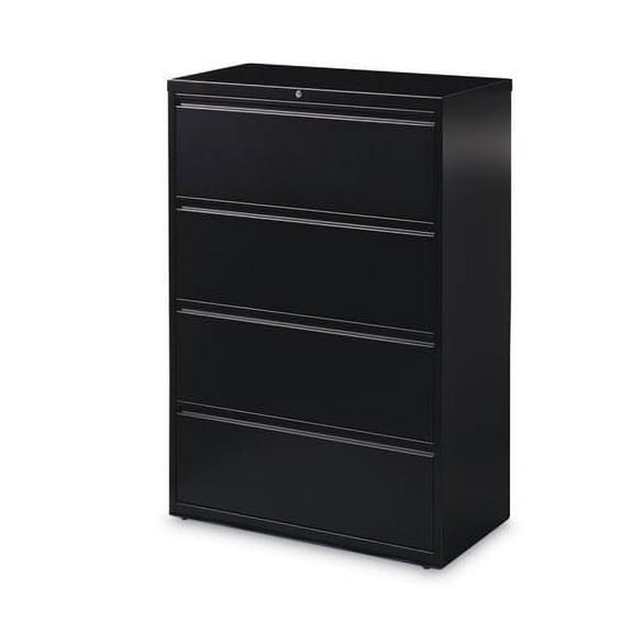 Hirsh Industries 10000 Series 4 Drawer Lateral File Cabinet in Black