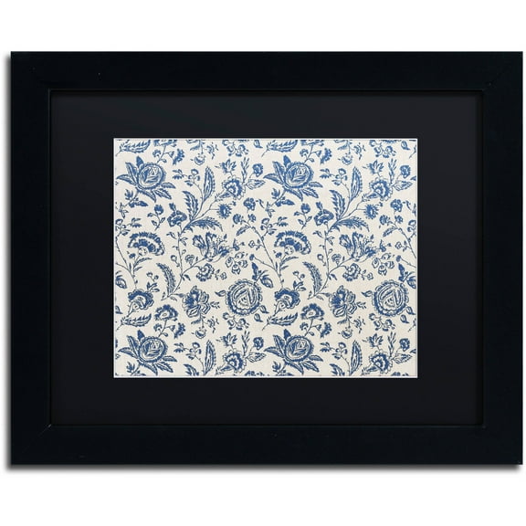 Trademark Fine Art "Toile Fabrics IX" Canvas Art by Color Bakery Black Matte, Black Frame