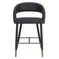 thumbnail image 5 of Modern Faux Leather and Metal 26" Counter Height Stool Set of 2 Black, 5 of 8