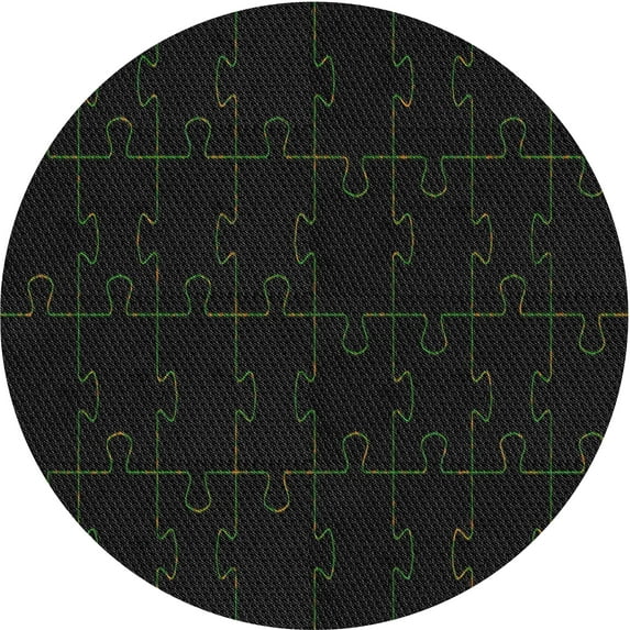 Ahgly Company Indoor Round Patterned Light Black Novelty Area Rugs, 5' Round