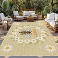thumbnail image 2 of Bees Outdoor Rug for Patio/Deck/Porch, Non-Slip Large Area Rug 3 x 5 Ft, Daisy Flowers Spring Summer Honey Floral Leaf Plant Indoor Outdoor Rugs Washable Area Rugs, Camping Rug Carpet Runner, 2 of 8