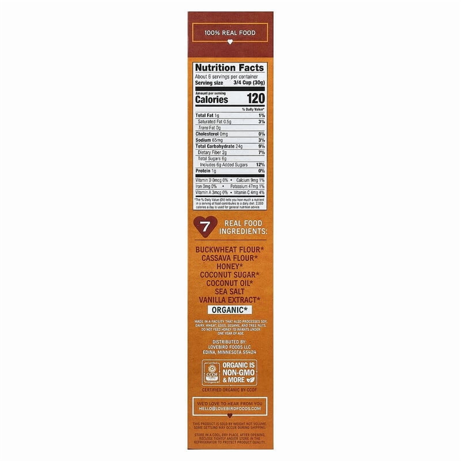 Lovebird, Grain-Free Cereal, Organic Honey O's, 7 oz Pack of 3