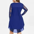 thumbnail image 3 of YanHoo Women's Plus Size Dresses Sheer Mesh Lace Long Sleeve Midi Dress Loose High Low Hem Dress, 3 of 9