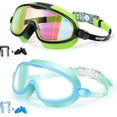 thumbnail image 1 of Swim Goggles 2 Pack Anti-Fog Anti-UV Wide View Swimming Goggles for Kids 3-14, 1 of 5