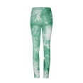 thumbnail image 4 of UTSJKR Women's Tie Dye Printed High Waist Yoga Pants Stretch Workout Leggings Tummy Control Gym Fitness Running Tights Plus Size Green XL, 4 of 5