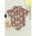 thumbnail image 2 of Franhais Baby Boy Romper,0-1 Year Old Short Sleeve Lapel Geometry Print Jumpsuit Casual Spring Summer Tops, 2 of 8