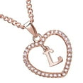 thumbnail image 4 of Dido 26 Letters L Heart Shape Pendant Necklace Rhinestone Rose Golden Clavicular Chain Jewelry Couple Gift, 4 of 5