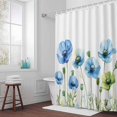 thumbnail image 5 of Blue Poppy Fabric Shower Curtain Spring Flowers Washable Shower Curtains for Bathroom, Waterproof Bath Curtain with Hooks Home Decor 36x72in, 5 of 8