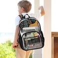 thumbnail image 7 of PVC Transparent Backpacks Clear Backpack for Travel and Outings Cheetah and Jungle Leaves, 7 of 7