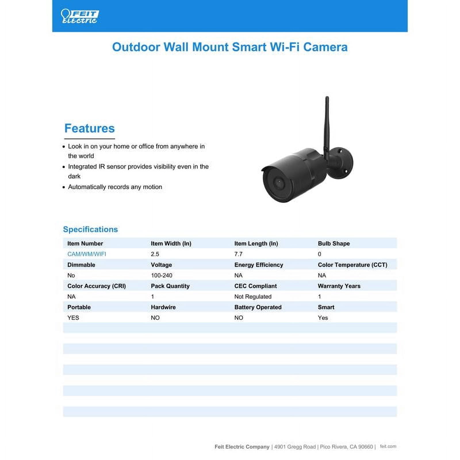 Feit Electric 1080P Hd Outdoor Wall Mount Smart Wifi Camera