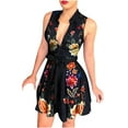 thumbnail image 2 of SMihono Robe Bohème d'Été pour Femmes Grande Taille Mode Femmes Col à Revers Décontractée Aguichant Imprimée Sans Manches Ample Robe Chemise, 2 of 6