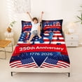 thumbnail image 3 of Manfei 3D USA Flag Bed Sheets, Patriotic Fireworks Full Size Sheets, Dark Blue, Navy Reversible 4 Pieces (1 Flat Sheet, 1 Fitted Sheet and 2 Pillowcases), 3 of 6
