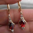 thumbnail image 3 of Pendientes de gota de agua con diseño de arcoíris para niñas, aretes de piedra de circonita de color plateado estilo bohemio, aretes largos de cristal para mujer ---- 3 --- Código de producto 65482 3, 3 of 4