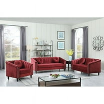 Pon Living 3 Piece Modern Velvet Upholstered Living Room Set with 3-Seater Sofa,Loveseat and Chair