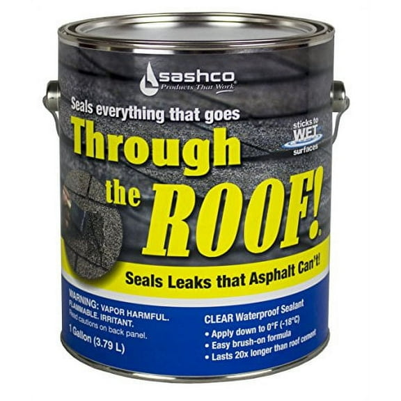 Sashco - 14004-2 Through The Roof Sealant, 1 Gallon Container, Clear (Pack of 2)