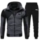 thumbnail image 3 of Sudadera con capucha de alta calidad para hombre, traje deportivo con doble cremallera, ropa deportiva con bloqueo de color, chaqueta informal de moda para exteriores, Otoño e Invierno, 3 of 5