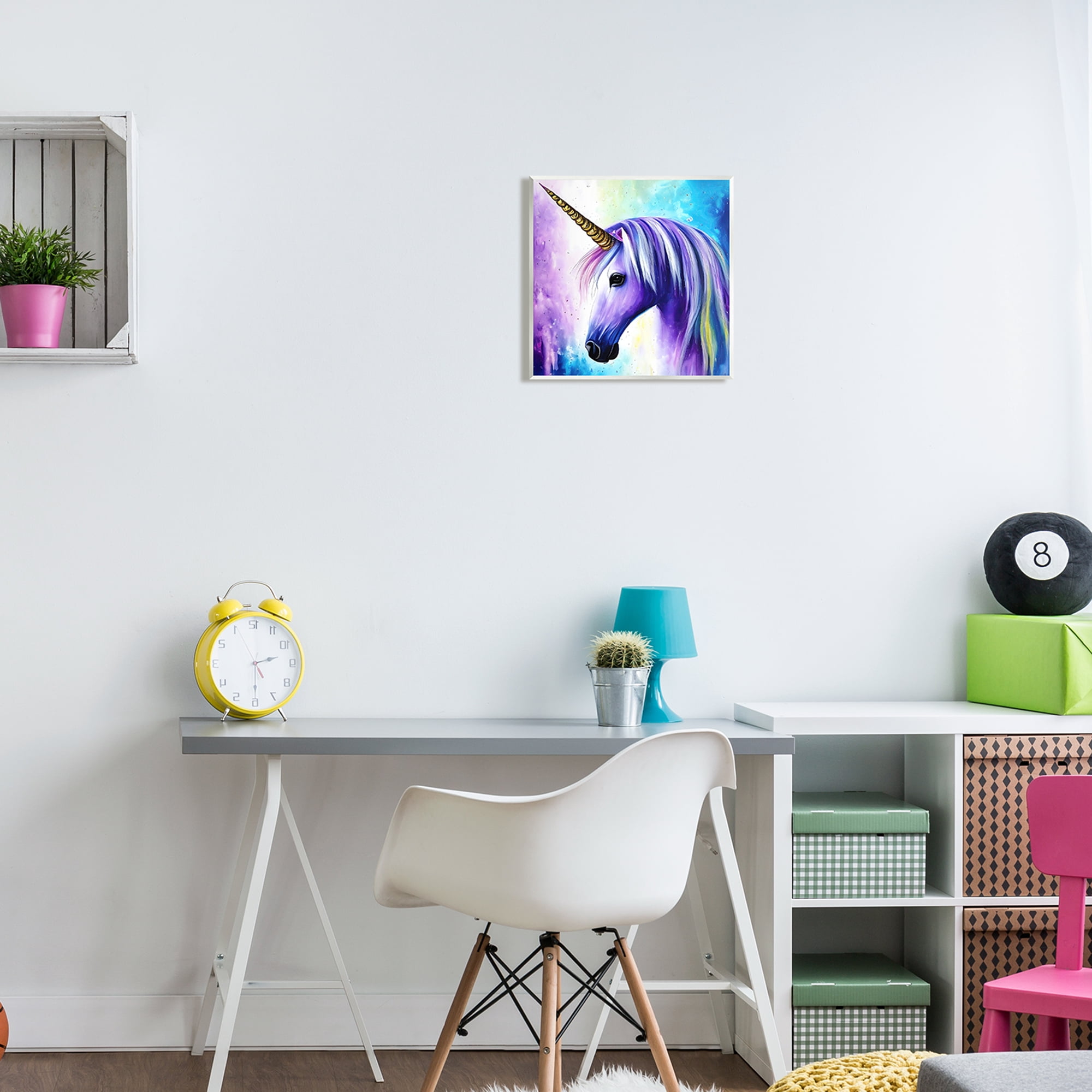 Stupell Industries Elegant Purple Unicorn Fairy Tales & Fantasy Painting Unframed Art Print Wall Art, 12 x 12