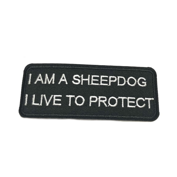 I Am A Sheepdog 4" W x 1.5" T Iron/Sew On Decorative Patch