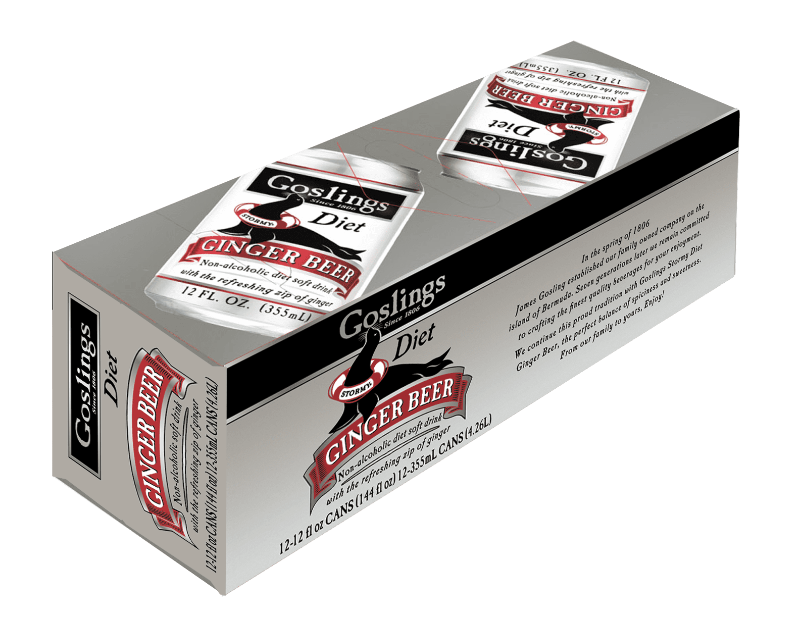 Goslings Diet Ginger Beer, 12-12 fl oz. Cans - Beauty Suppliers ...