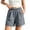 Gray, variant on ITSAME Womens Plus Size Cotton Linen Shorts Elastic Waist with Pockets Summer Loose Casual Shorts Khaki Size 4XL