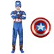 thumbnail image 1 of Disfraz de Capitán América para niños y niñas, mono de superhéroe, escudo y guantes, disfraz muscular de Halloween xuanjing unisex, 1 of 2