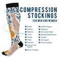 thumbnail image 2 of FORMRS Womens Knee High Socks Casual Long Thick Travel Daily Wear, 2 Pairs, Leopards Leaves, 2 of 6