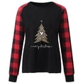 thumbnail image 4 of Sharpies Costumes de Noël en Liquidation, T-Shirt Ample Imprimé d'Hiver pour Femmes, Blouse à Manches Longues, Haut Décontracté à Col Rond/rouge, (S), 4 of 7