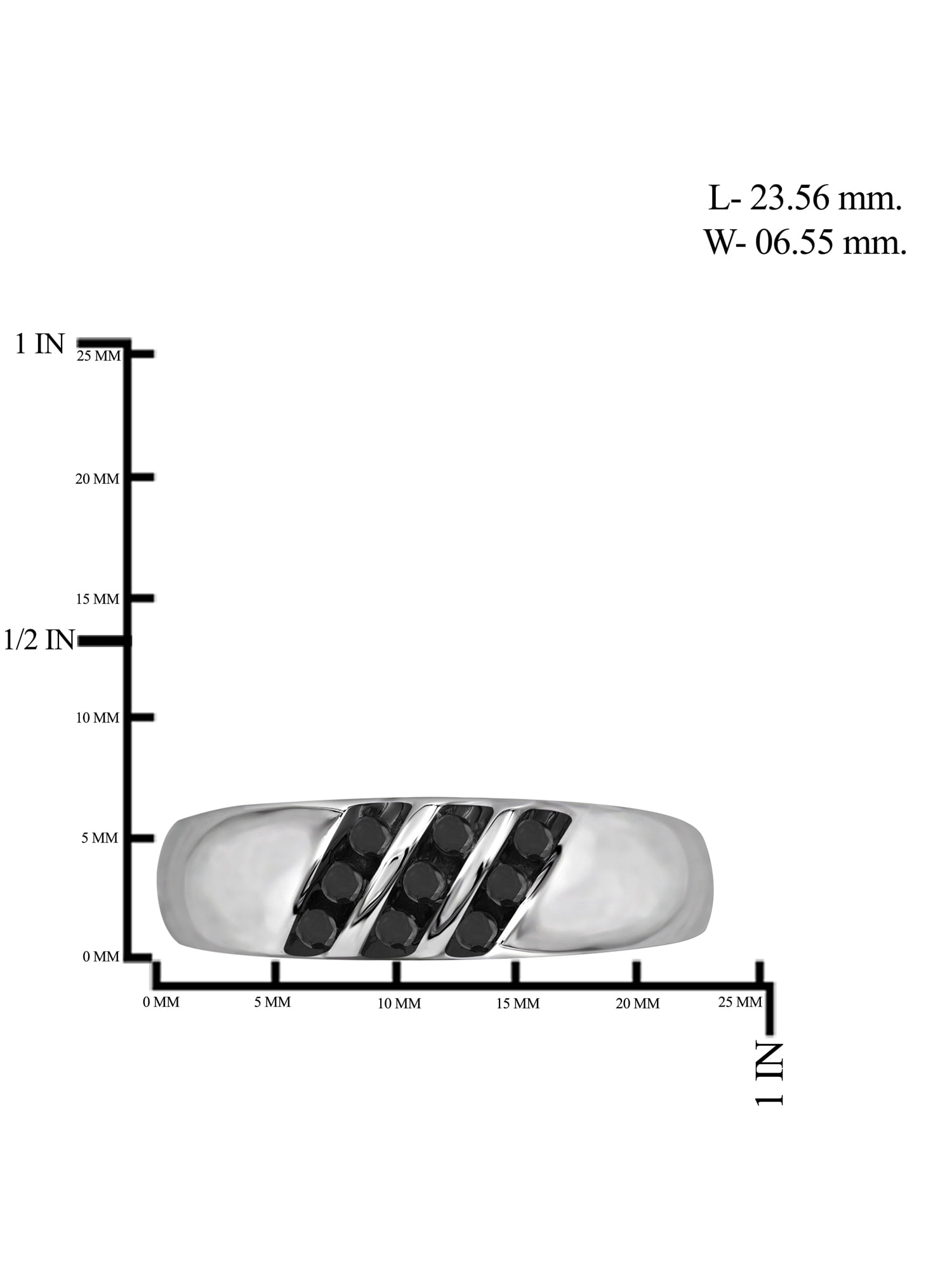 1/4 Carat T.W. Black Diamond Sterling Silver Men's Ring