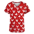 thumbnail image 4 of Abomasnow Valentines Day Scrubs Tops Women Short Sleeve V Neck Nursing Uniform Plus Size Heart Print Nursing Uniform S-5XL, 4 of 5